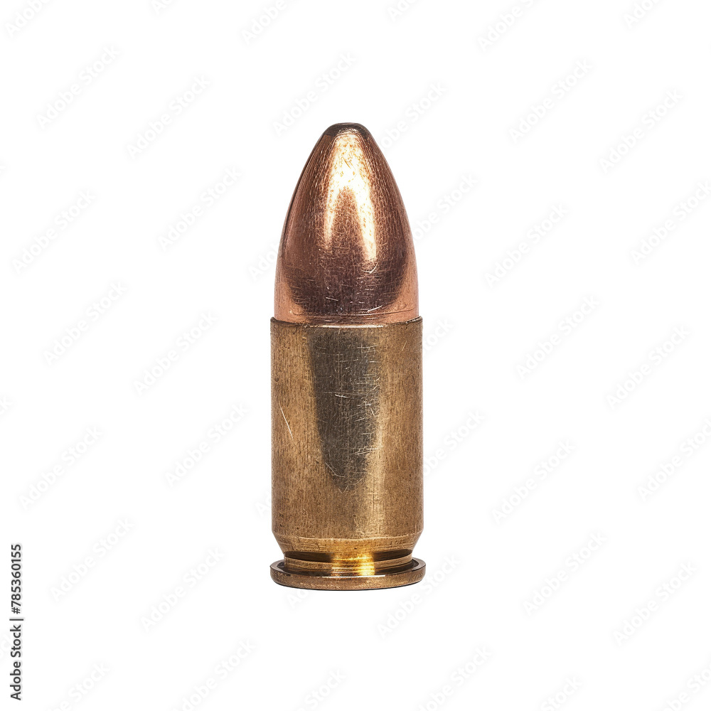Close-up of a Single Rifle Bullet, Symbolizing Security and Defense Concepts. Close-up of a Single Rifle Bullet, Symbolizing Security and Defense Concepts.
