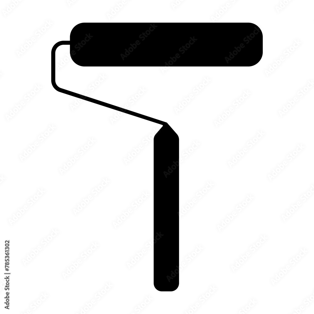 Illustration showing a black construction paint roller on a white background
Illustration showing a black construction paint roller on a white background