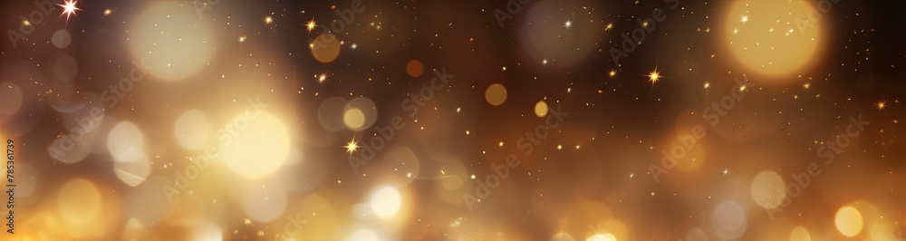 Shiny bokeh backdrop. Gold light bokeh. Blurred glitter and sparkles. Generative AI. Shiny bokeh backdrop. Gold light bokeh. Blurred glitter and sparkles. Generative AI.
