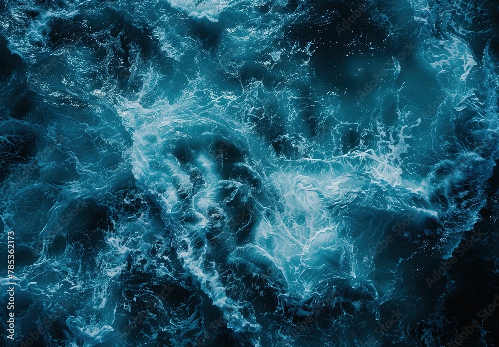 Abstract blue water texture background with sea waves and foam Abstract blue water texture background with sea waves and foam