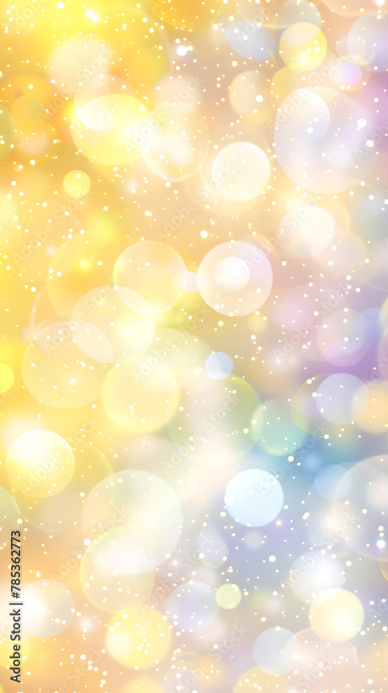Yellow and Pastel Glittering Lights with Dreamy Bokeh, banner, background for event invitation, New Year's or Christmas decoration, Party Time, Festival Holiday, Birthday, Space for text Yellow and Pastel Glittering Lights with Dreamy Bokeh, banner, background for event invitation, New Year's or Christmas decoration, Party Time, Festival Holiday, Birthday, Space for text