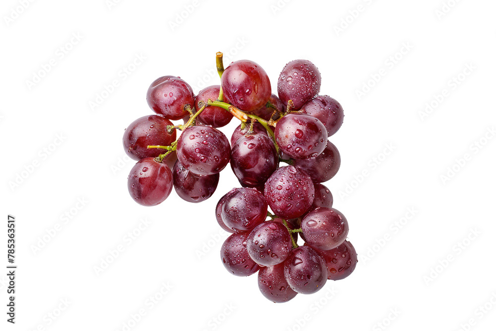 grapevine, Grapes, on isolated transparent background ,top view 