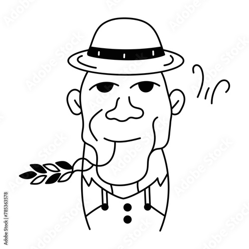 Here’s a doodle avatar of a farmer 
