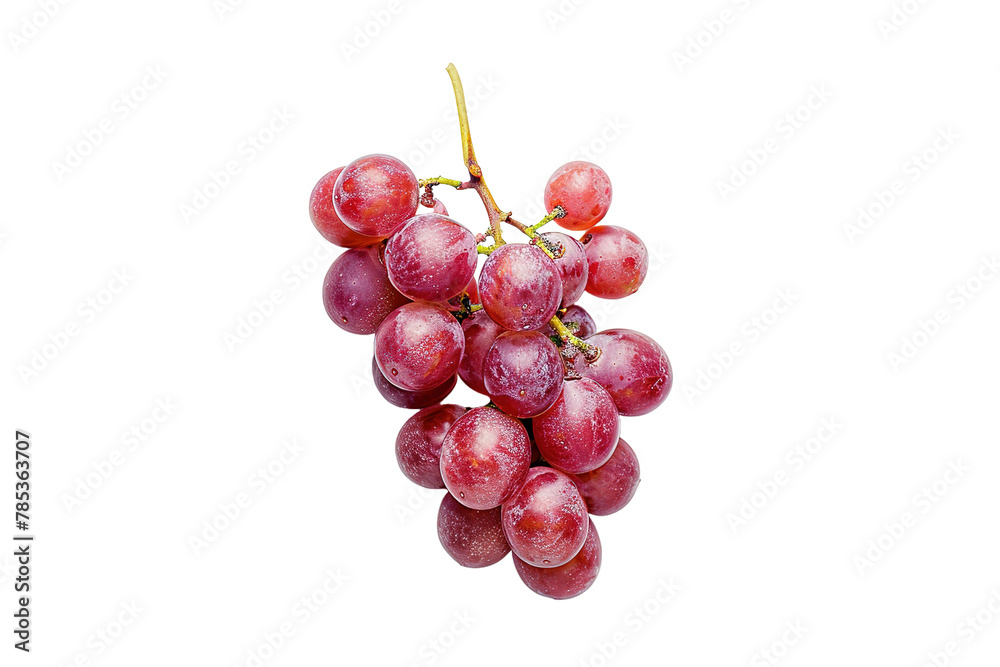 grapevine, Grapes, on isolated transparent background ,top view 