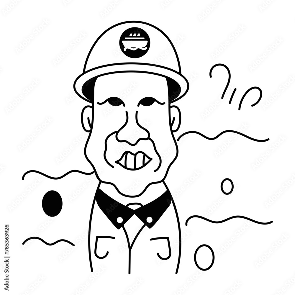 Get this doodle avatar of a marine engineer Get this doodle avatar of a marine engineer
