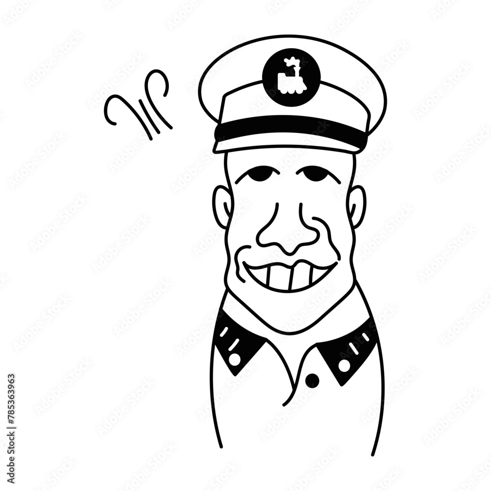 Check out doodle avatar of a train driver 