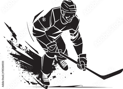 Puck Control Masterclass Hockey Player Vector Illustration