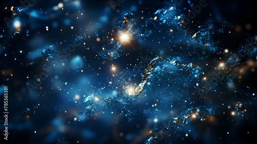 Abstract blue background with stars. 3d rendering. 3d illustration.