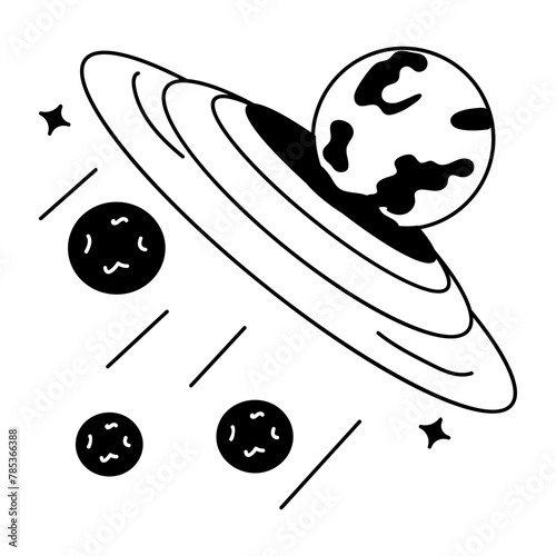 Premium glyph icon depicting black hole 
