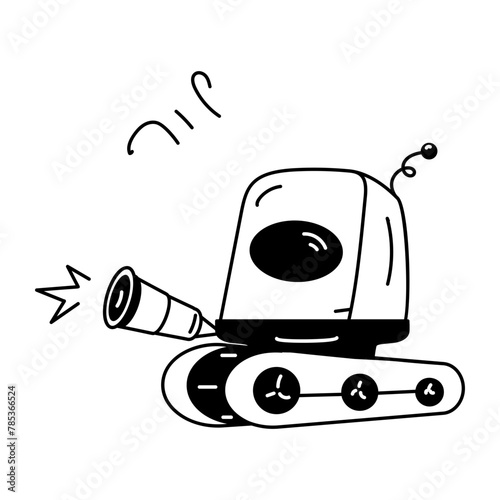 A glyph style icon of lunar robot