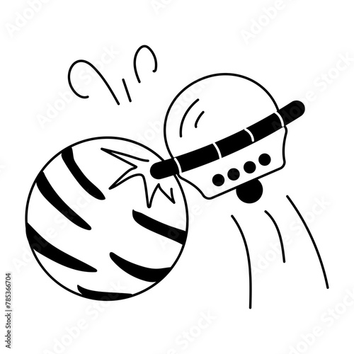 Download doodle icon depicting alien attack 