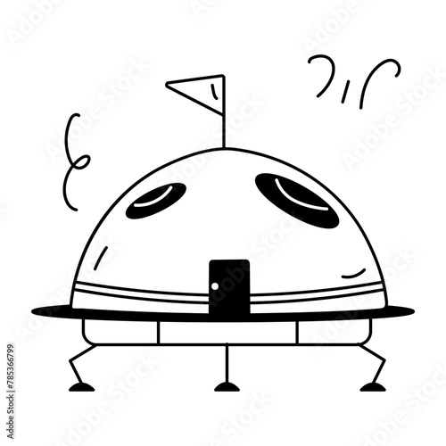 Here’s a doodle icon of a space shelter 