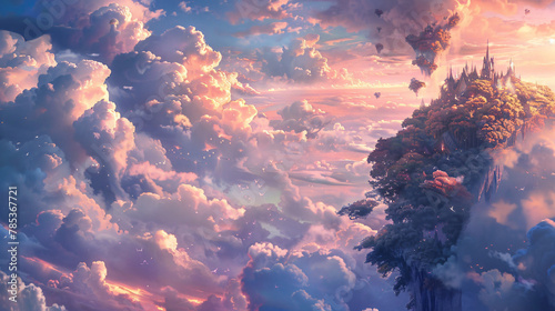 Fantasy land in the clouds