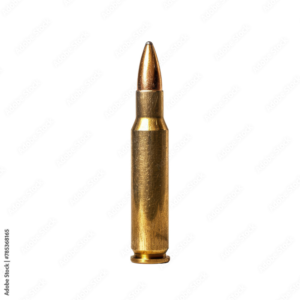 Close-up of a Single Rifle Bullet, Symbolizing Security and Defense Concepts. Close-up of a Single Rifle Bullet, Symbolizing Security and Defense Concepts.