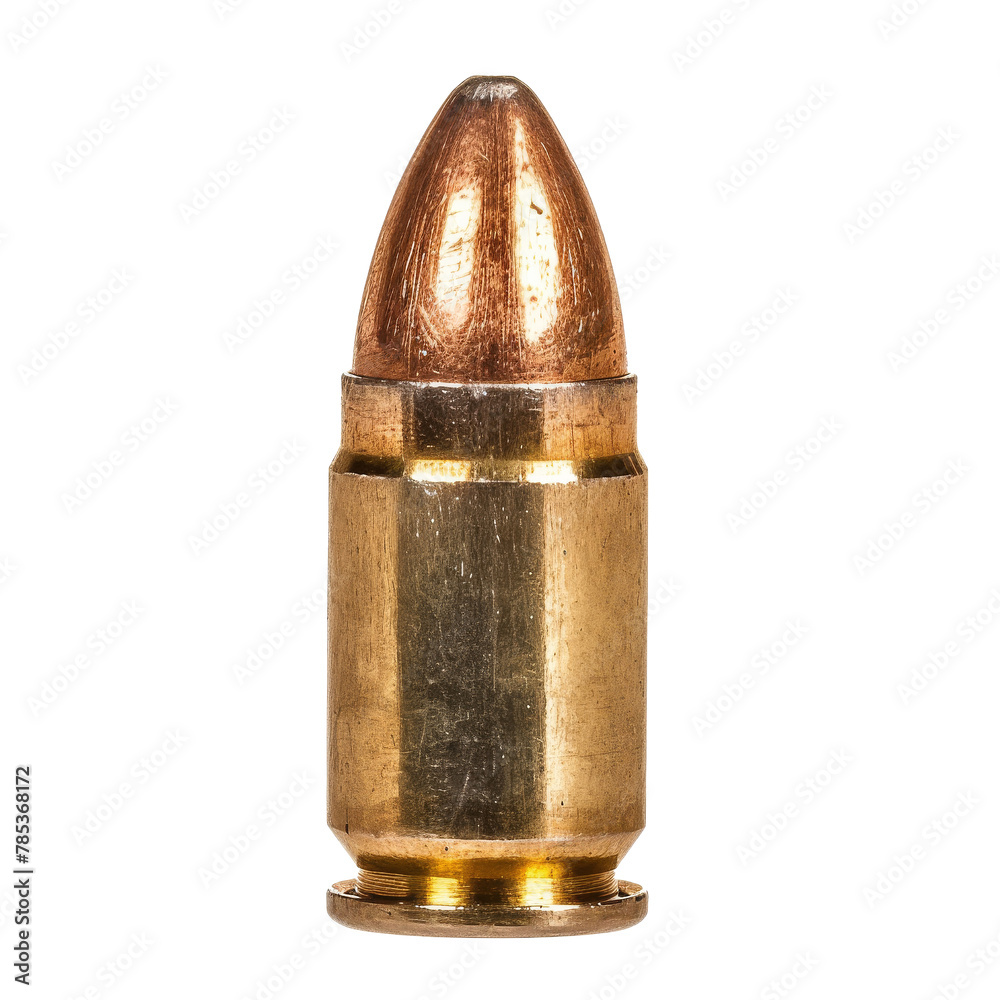 Close-up of a Single Rifle Bullet, Symbolizing Security and Defense Concepts. Close-up of a Single Rifle Bullet, Symbolizing Security and Defense Concepts.
