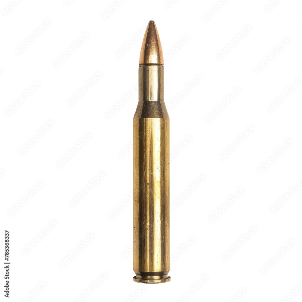 Close-up of a Single Rifle Bullet, Symbolizing Security and Defense Concepts. Close-up of a Single Rifle Bullet, Symbolizing Security and Defense Concepts.