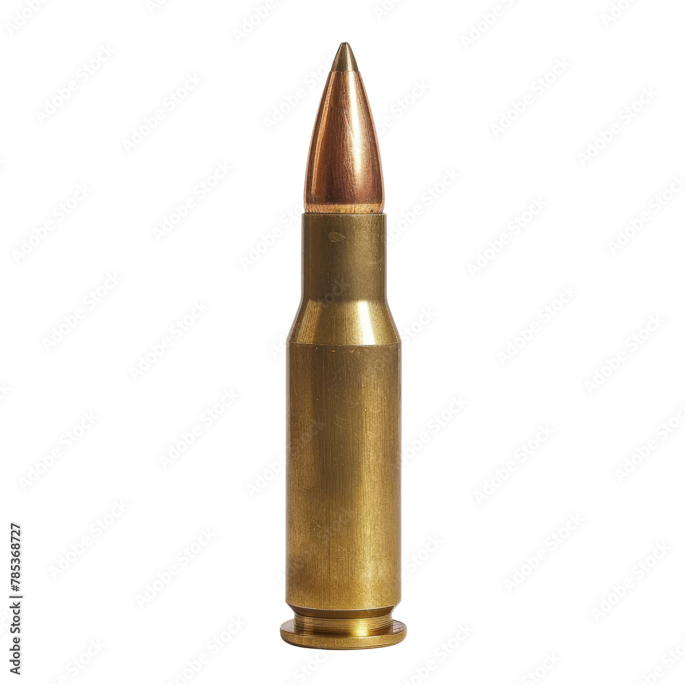 Close-up of a Single Rifle Bullet, Symbolizing Security and Defense Concepts.