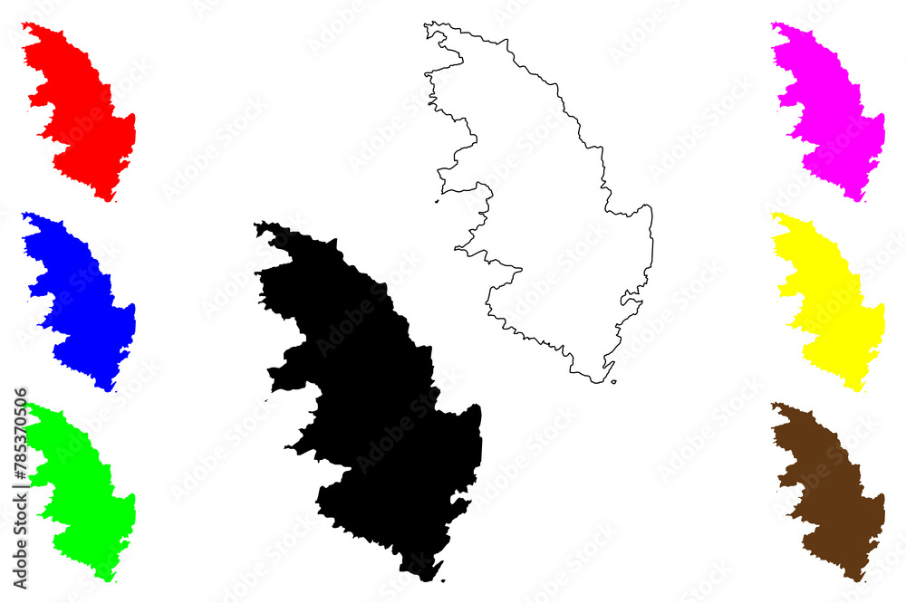 Obraz premium Corse-du-Sud Department (France, French Republic, Corsica or Corse region, island) map vector illustration, scribble sketch Southern Corsica map