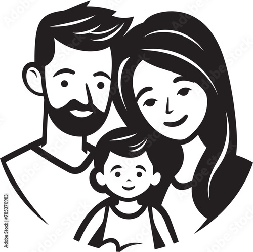 Vector Art Celebrating Family Togetherness Husband, Wife, and Children