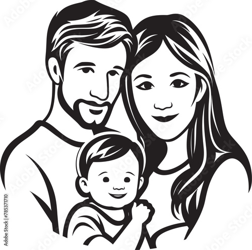 Family Vector Husband, Wife, and Children in Vector Art