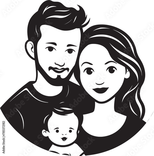 Family Bonding in Art Vector Illustration of Husband, Wife, and Children
