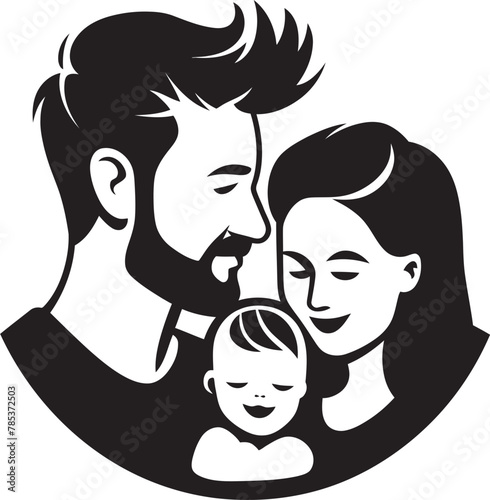 Family Happiness Illustrated Vector Art of Husband, Wife, and Children