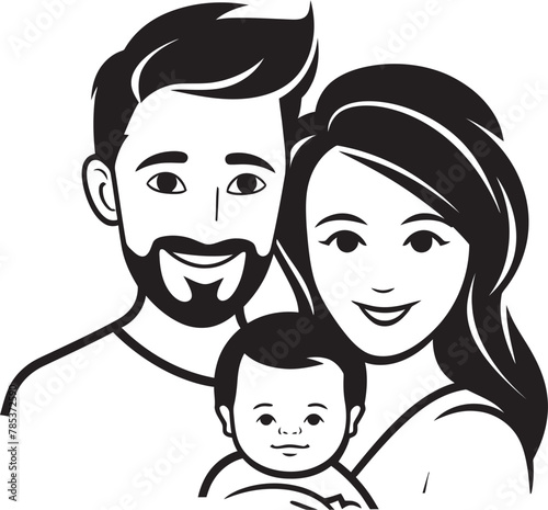 The Perfect Family Vector Art of Husband, Wife, and Children