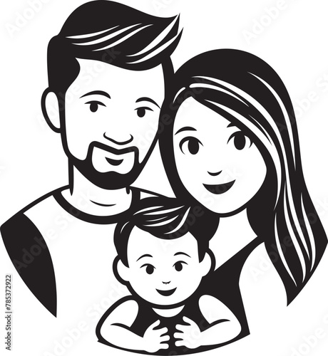 Vectorized Happiness Husband, Wife, and Children