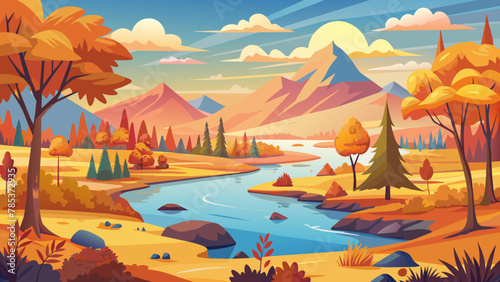collection-of-autumn-river-landscapes-for-banner © VarotChondra