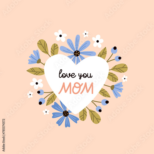 Greeting card for Mother's Day with the inscription 