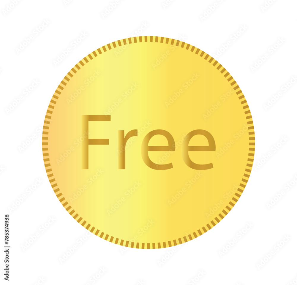 Editable Coin Free gold coin isolated on white background. Editable coin clipart ...
