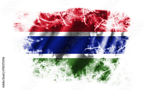 White background with torn flag of Gambia