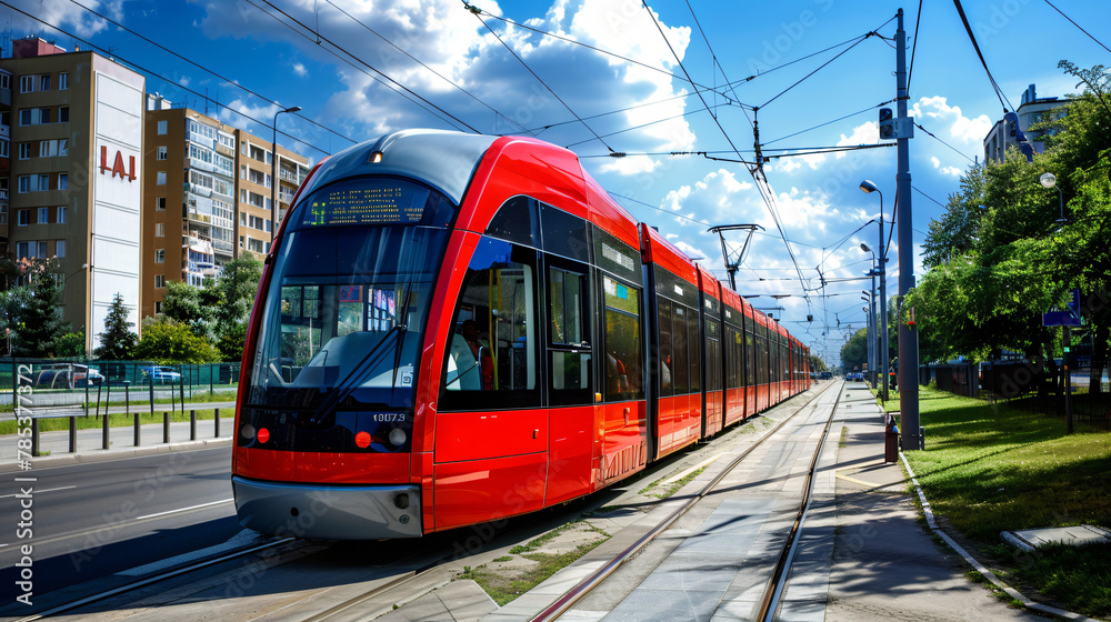 KATOWICE POLAND Red tram model Konstal 105N-2K 