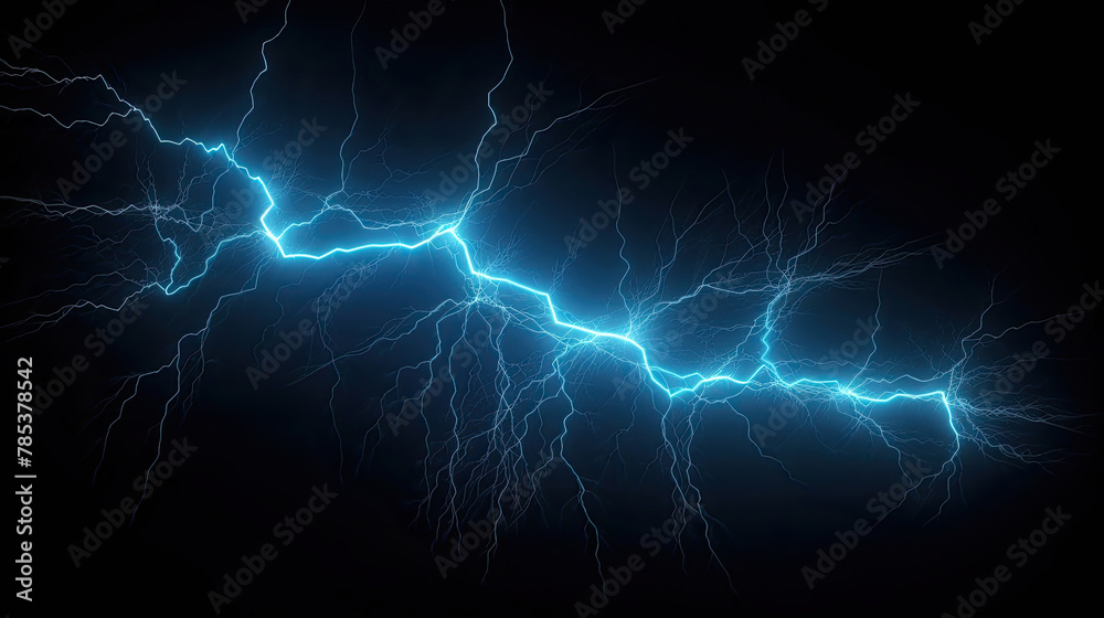 Lightning on black background. Power illustration