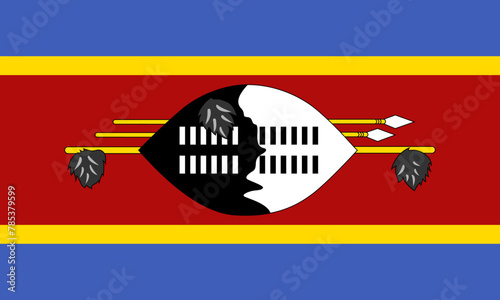 Foto Kingdom of Eswatini flag. Vector illustration