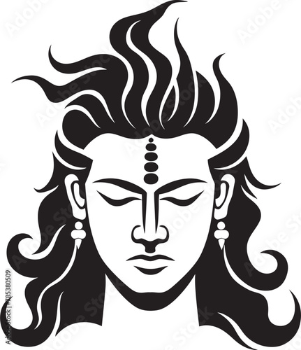 Fototapeta Naklejka Na Ścianę i Meble -  Shiva, The Meditator of Power Vector Portrait