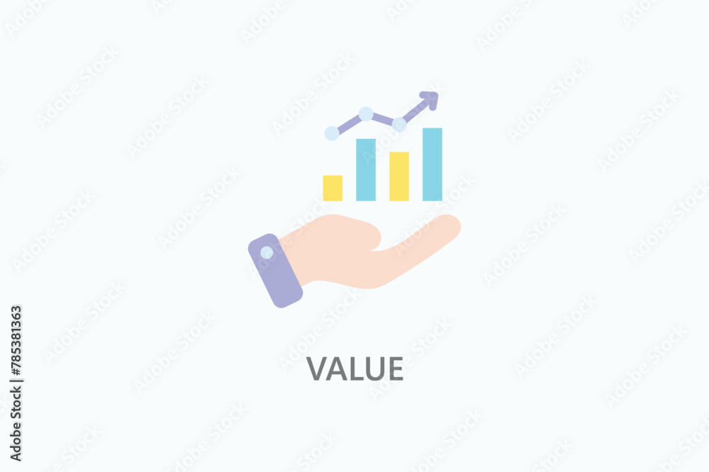 Naklejka premium Value vector, icon or logo sign symbol illustration