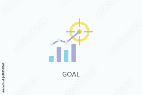 Goal vector, icon or logo sign symbol illustration