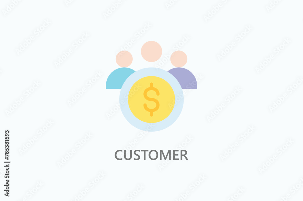 Customer vector, icon or logo sign symbol illustration