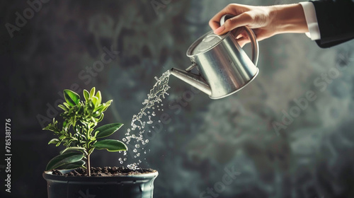 watering the plant