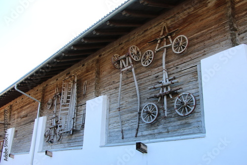 sign on a house in alpine mountains