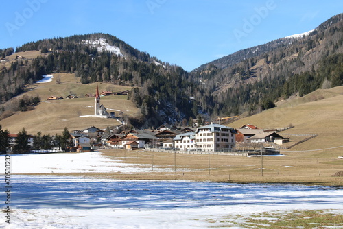 ski resort in the alpine mountains