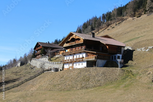 mountain house in the alpine mountains