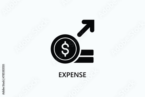 Expense vector, icon or logo sign symbol illustration