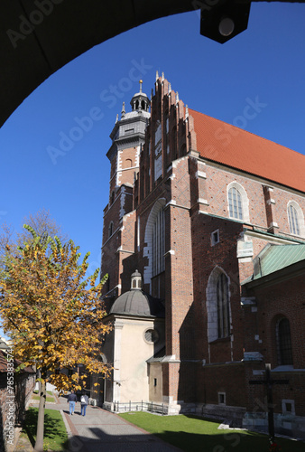 Cracow, Malopolska, Poland - 10.17.2019: Corpus Christi basilica (Bozego Ciala) in Kazimierz