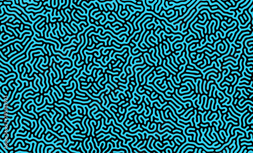 Black and Blue irregular organic lines turing pattern background design
