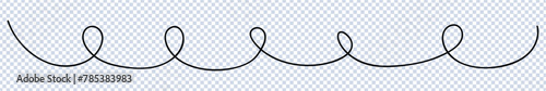 Line squiggle design element, Flat vector illustration isolated on transparent background