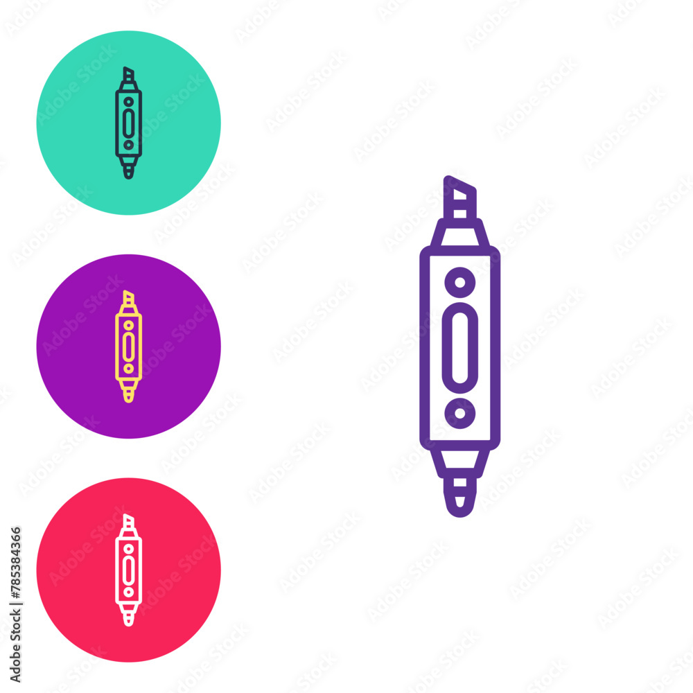 Set line Marker pen icon isolated on white background. Set icons colorful. Vector Set line Marker pen icon isolated on white background. Set icons colorful. Vector