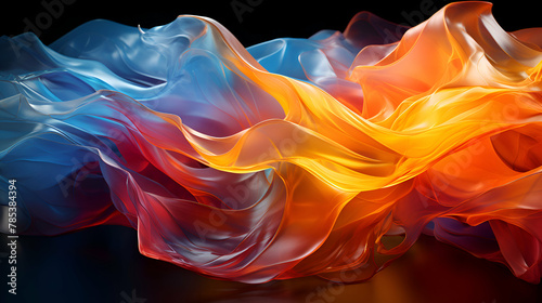 Abstract background of colored wavy silk or satin. 3d rendering image.