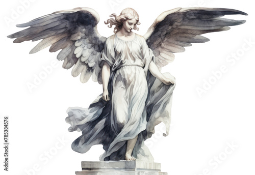 PNG Angel sculpture bird representation. AI generated 